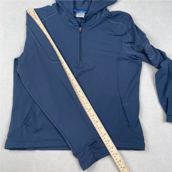 Title Nine Hoodie Blue 1/2 Zip Pocket Running Sz. M - Picture 10 of 12